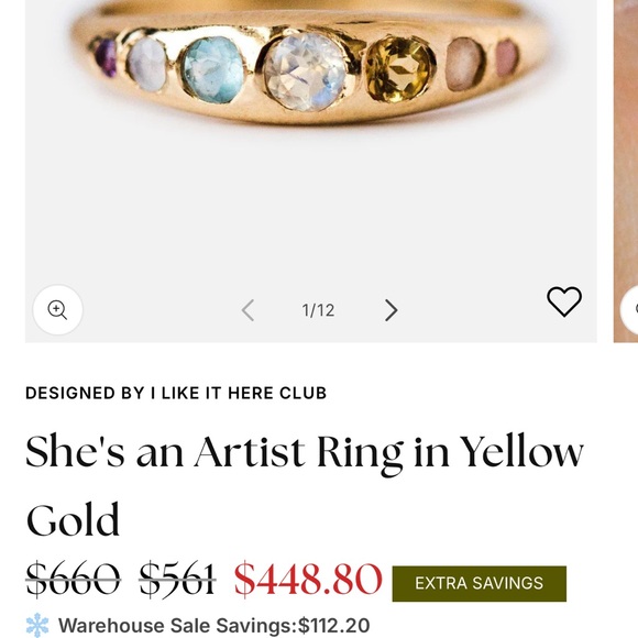 10k Solid gold ring | Local Eclectic She’s An Artist ring in yellow SOLID gold - Picture 6 of 7